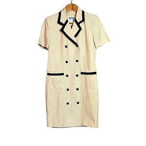 Lois‎ Snyder Dani Max vintage cream button up dress